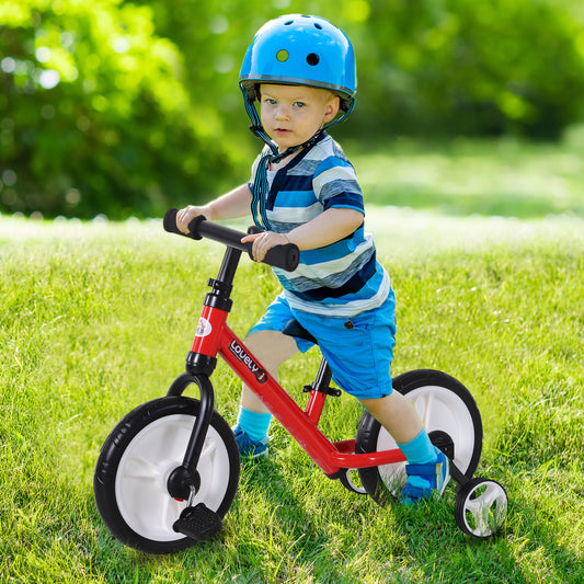 HOMCOM PP Toddlers Removable Stabiliser Balance Bike Red