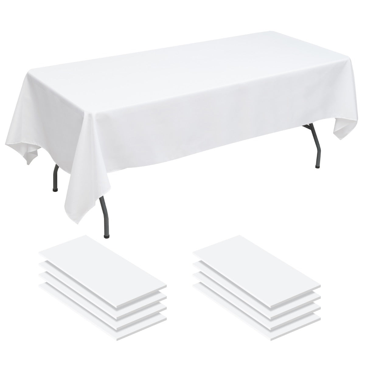 10 Pieces Package 100% Polyester Tablecloth-White