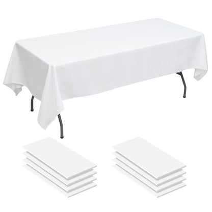 10 Pieces Package 100% Polyester Tablecloth-White