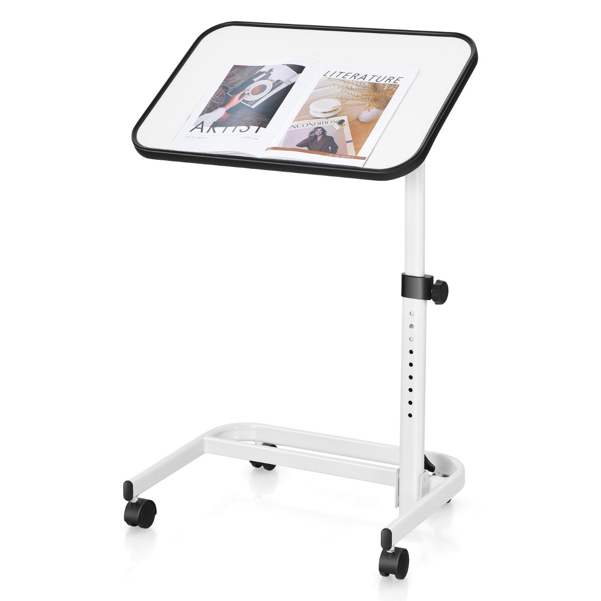 Portable Bedside Table with 9 Level Adjustable Height