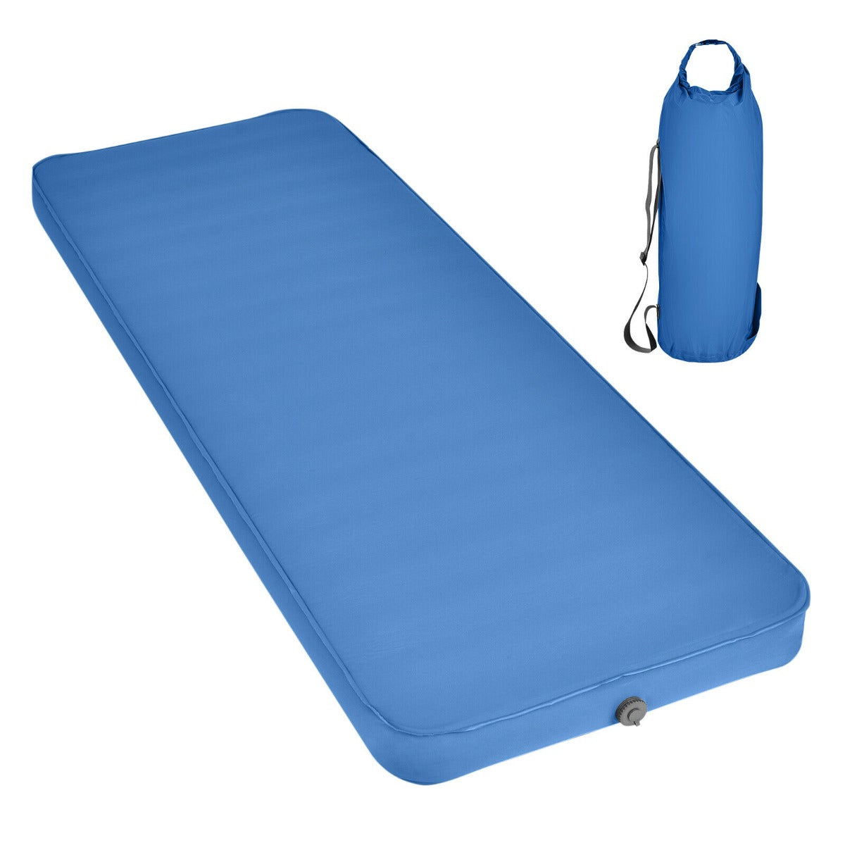 Camping Sleeping Pad with carrying Bag for Traveling Hiking-Blue