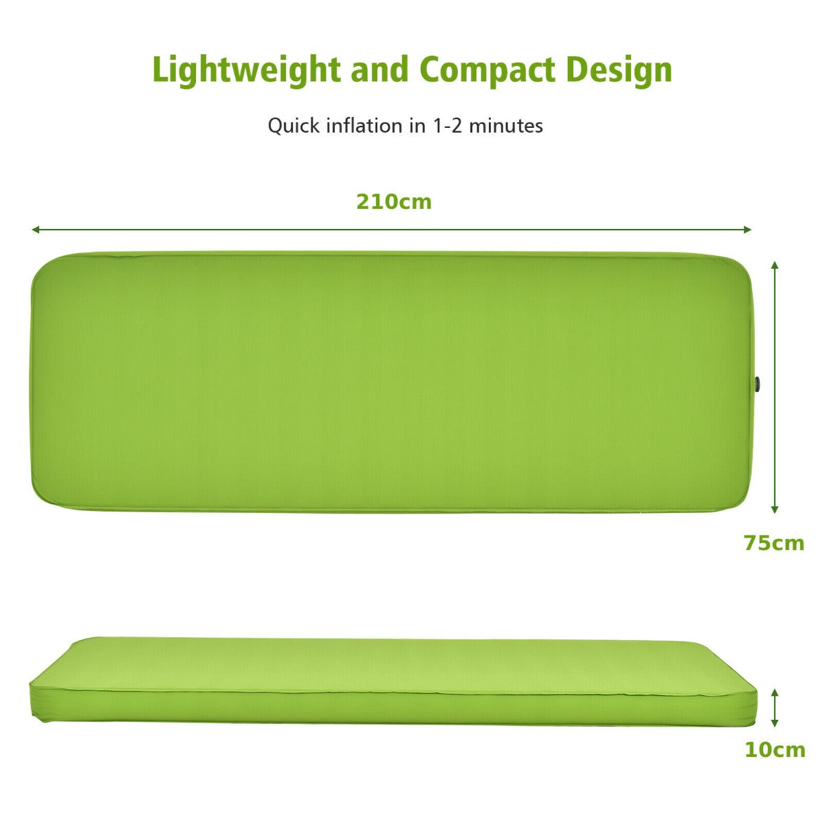 Camping Sleeping Pad with carrying Bag for Traveling Hiking-Green