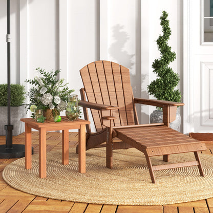 Patio Hardwood Side Table with Slatted Tabletop