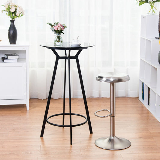 Height Adjustable Swivel Dining Bar Stool with Gas Lift and Footrest