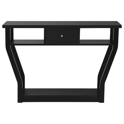 Wooden Slim Console Table with Anti-Tipping Device-Black