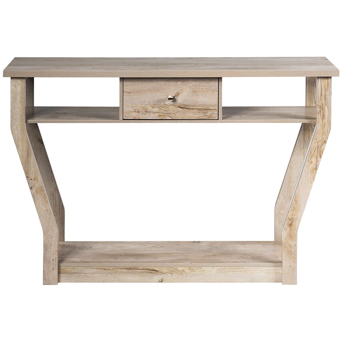 Wooden Slim Console Table with Anti-Tipping Device-Grey