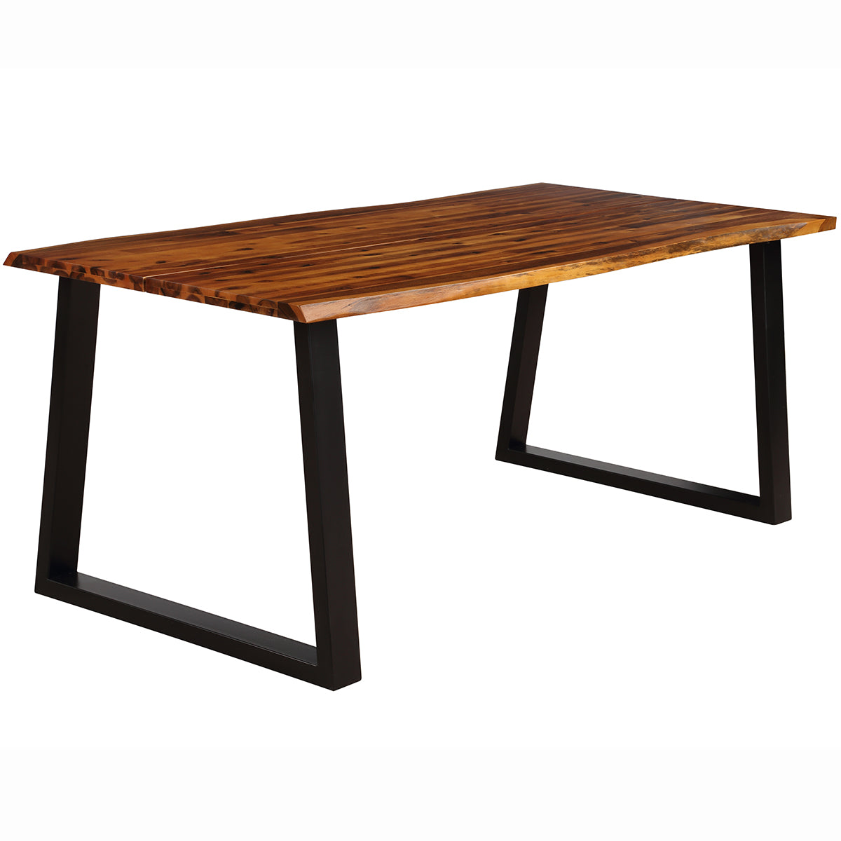 Solid Acacia Wood Dining Table with Metal Frame