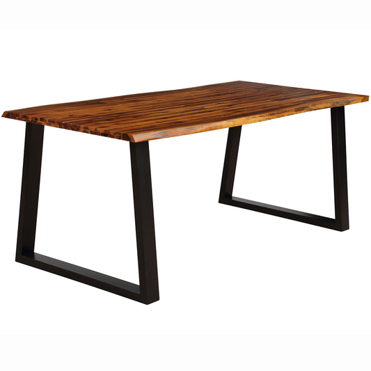 Solid Acacia Wood Dining Table with Metal Frame