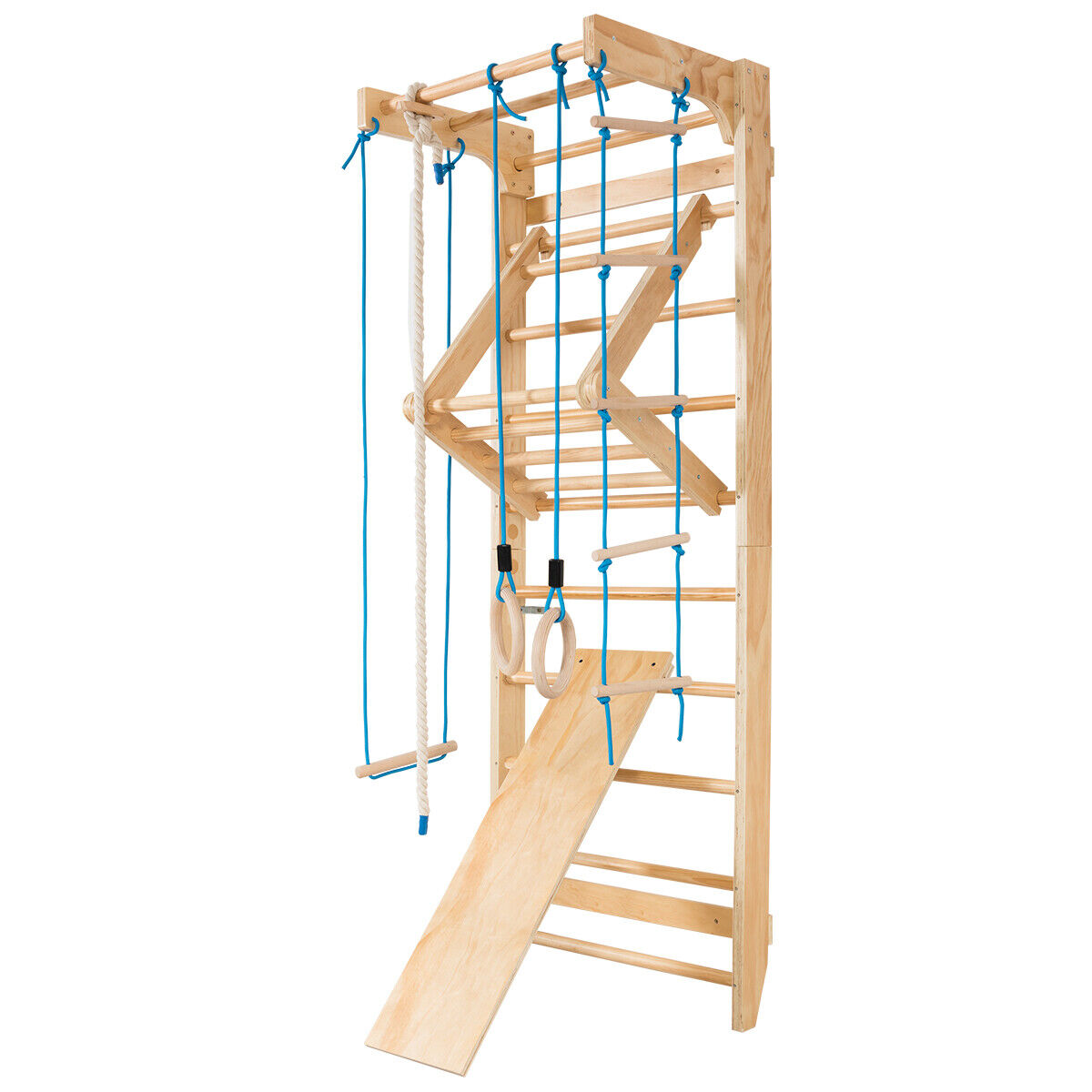 Swedish Ladder Set Wooden Gymnastics Wall Gym with Climbing Frame