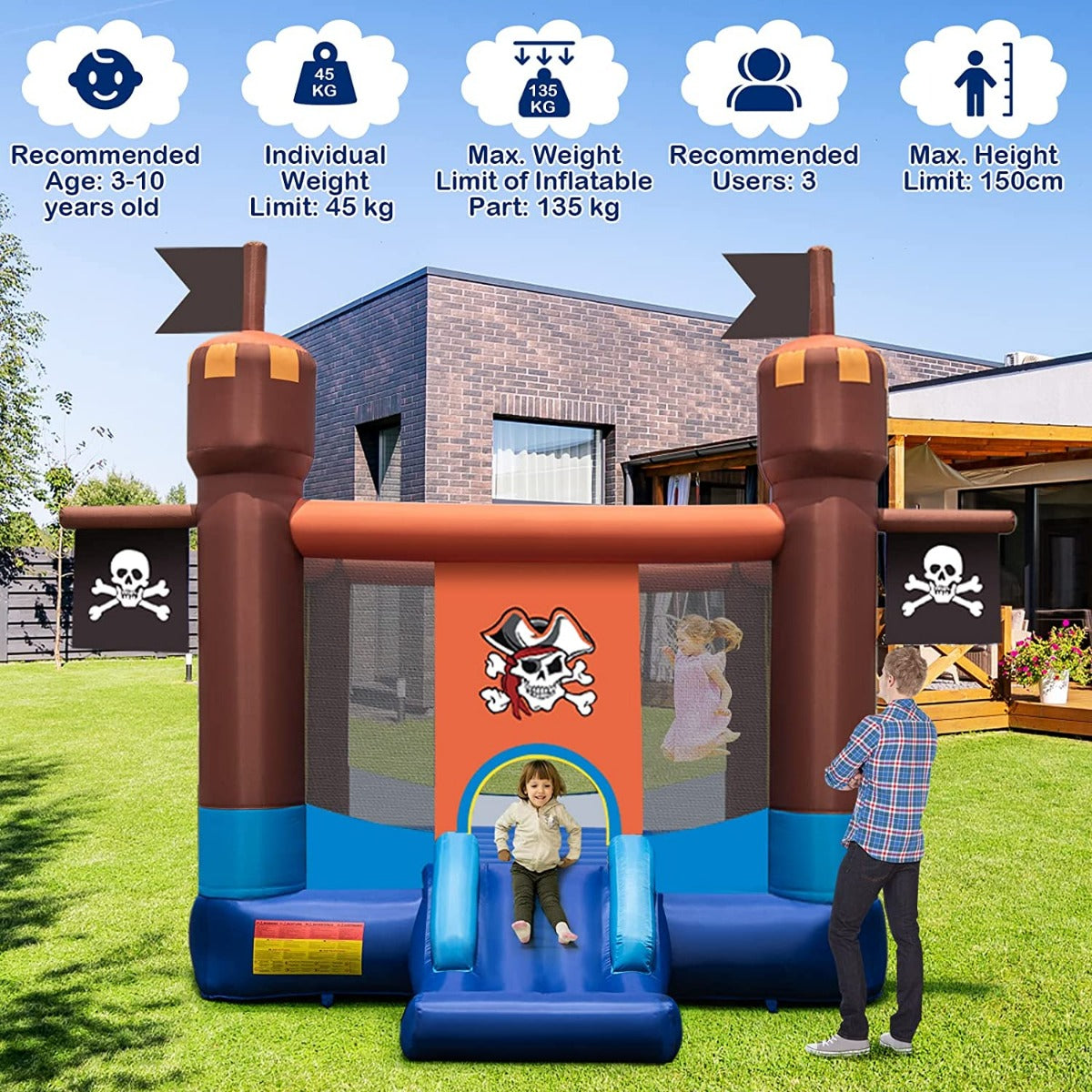Inflatable Bouncer House with 680W Blower