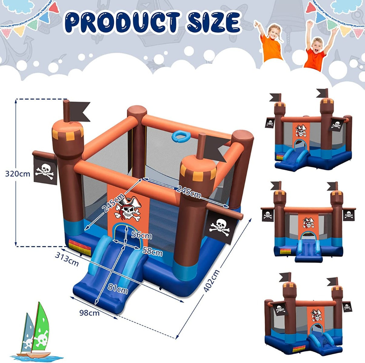 Inflatable Bouncer House with 680W Blower