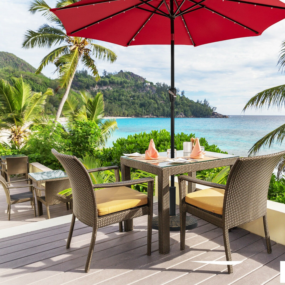 38mm/ 48mm Outdoor Resin Parasol Base with Adjustable Knob