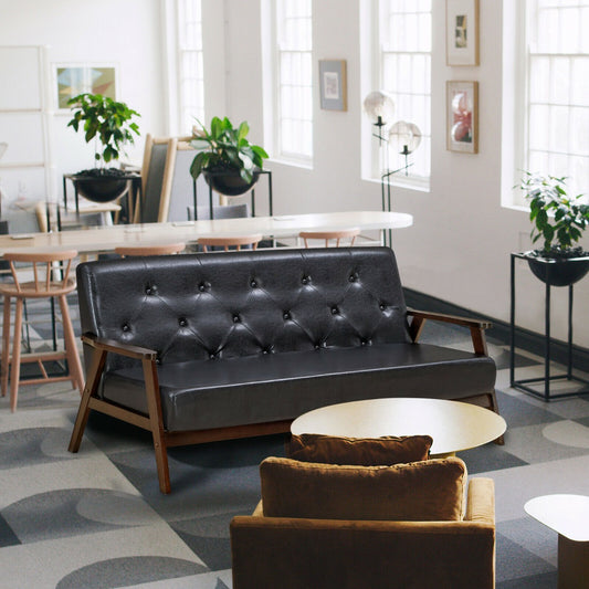 Single/3-Seater Accent PU Leather Sofa Chair for Living Room-Size 2