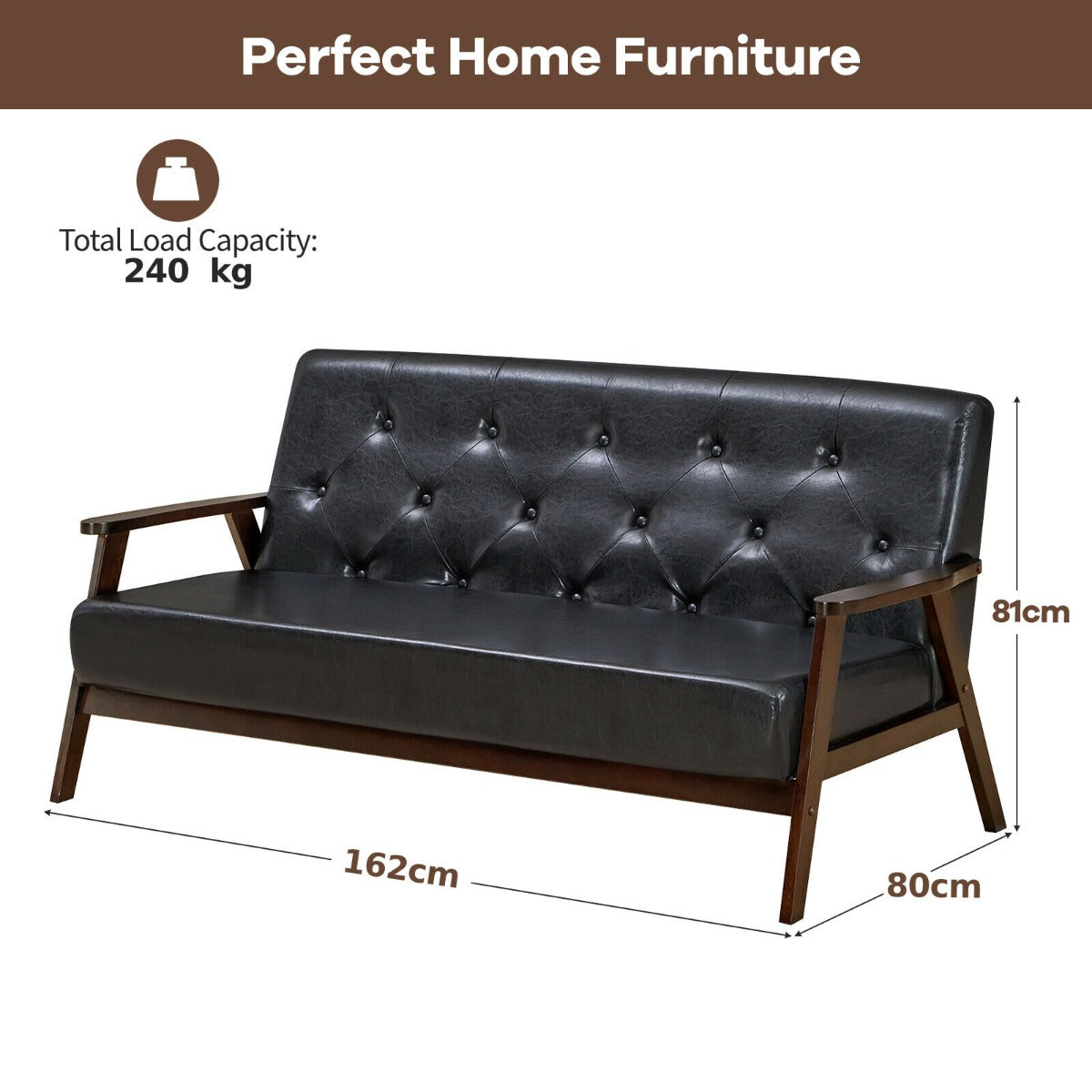 Single/3-Seater Accent PU Leather Sofa Chair for Living Room-Size 2