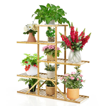 5-Tier Floor-standing Flower Rack for Indoor Outdoor-Natural