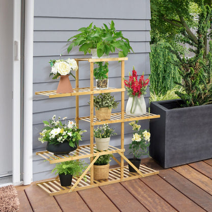 5-Tier Floor-standing Flower Rack for Indoor Outdoor-Natural