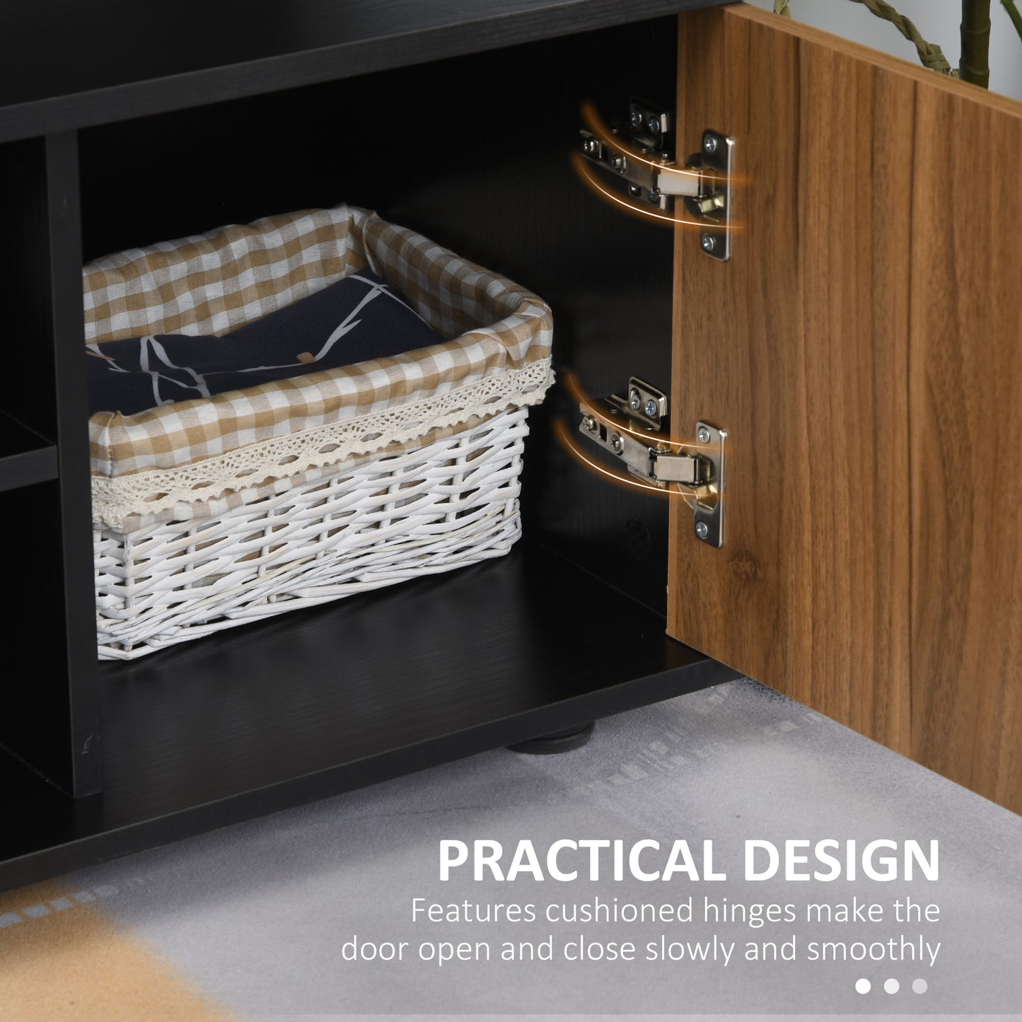 HOMCOM TV Unit, 120Lx40Wx52.2H cm-Black