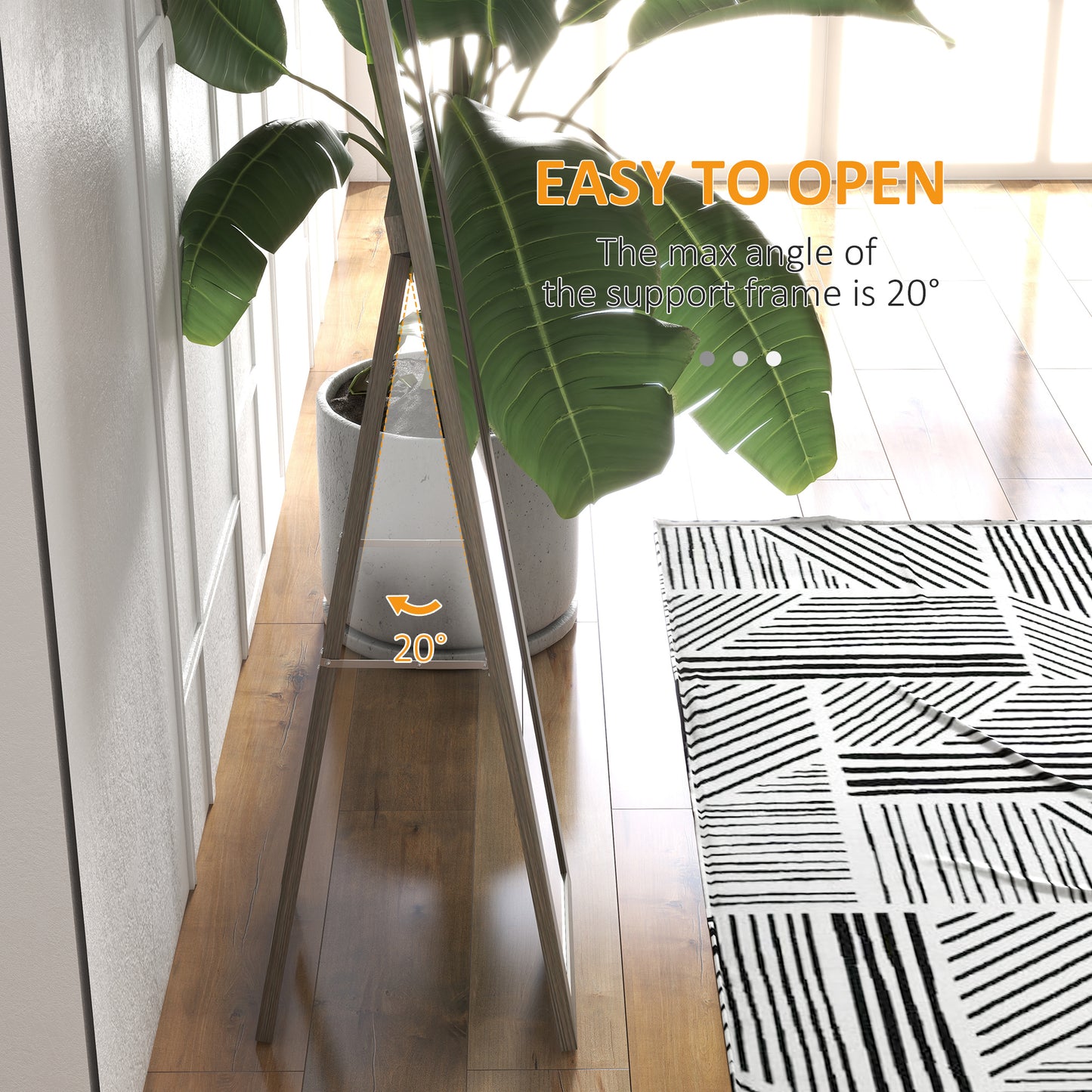 HOMCOM Rustic Full Length Mirror, Hanging and Freestanding Floor Mirror, Farmhouse Decorative Wall Mirror, for Living Room, Bedroom, 155 cm, Grey