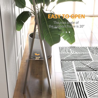 HOMCOM Rustic Full Length Mirror, Hanging and Freestanding Floor Mirror, Farmhouse Decorative Wall Mirror, for Living Room, Bedroom, 155 cm, Grey