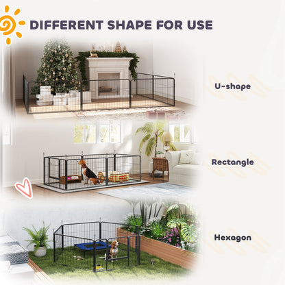PawHut Seven-Panel Dog Whelping Box, Dog Playpen with Washable Whelping Pads, Wind-Resistant Fabric, for Small and Medium Dogs