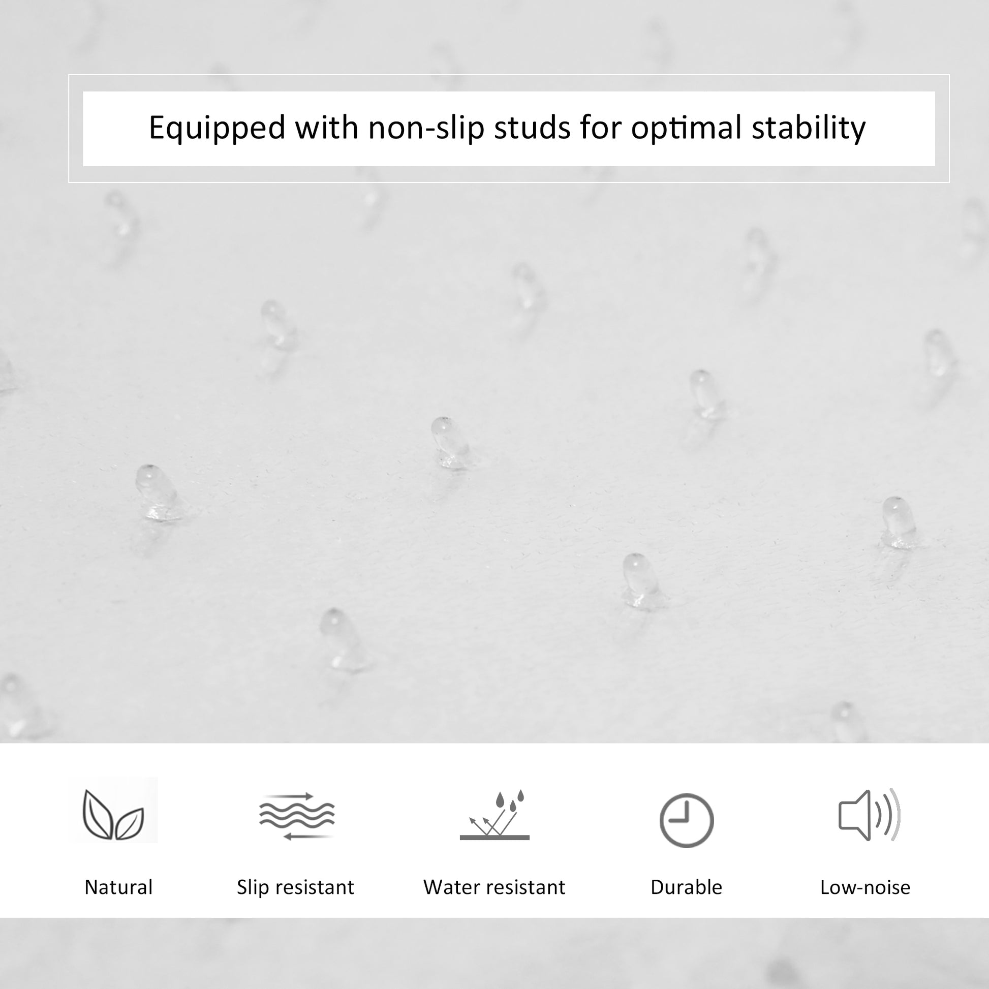 HOMCOM Office Carpet Protector Chair Mat Clear Spike Non Slip Chairmat Frosted Lipped