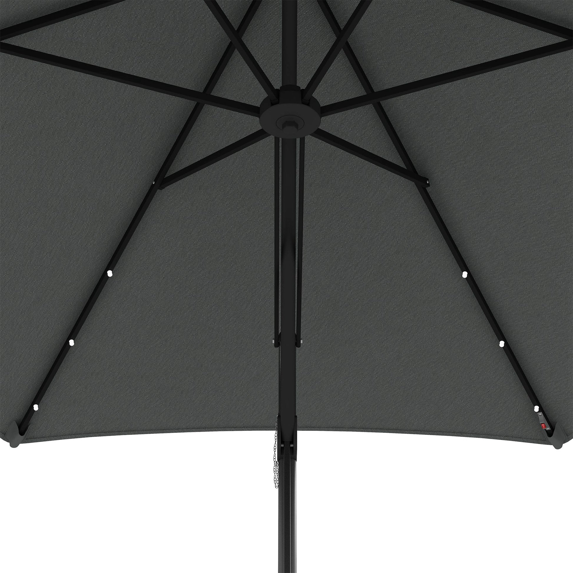 Outsunny 3(m) Solar LED Cantilever Parasol - Grey