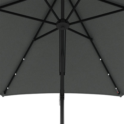 Outsunny 3(m) Solar LED Cantilever Parasol - Grey