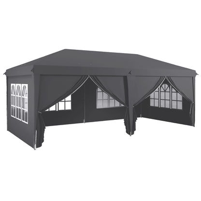 Outsunny Outsunny 3 x 6 m Garden Pop Up Gazebo, Wedding Party Tent Marquee, Water Resistant Awning Canopy with Sidewalls, Windows, Carry Bag, Grey
