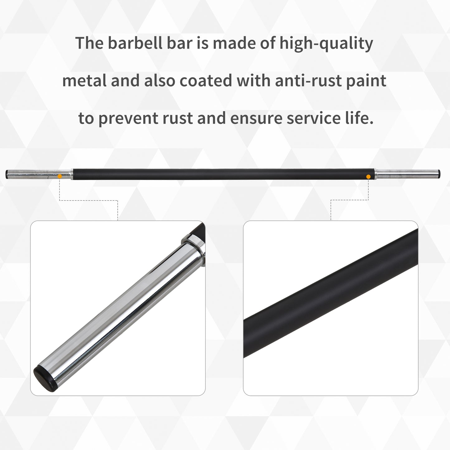 HOMCOM 20KGS Adjustable Barbell Set Plate Bar Clamp Rod Home Gym Sports Area Exercise Ergonomic Black