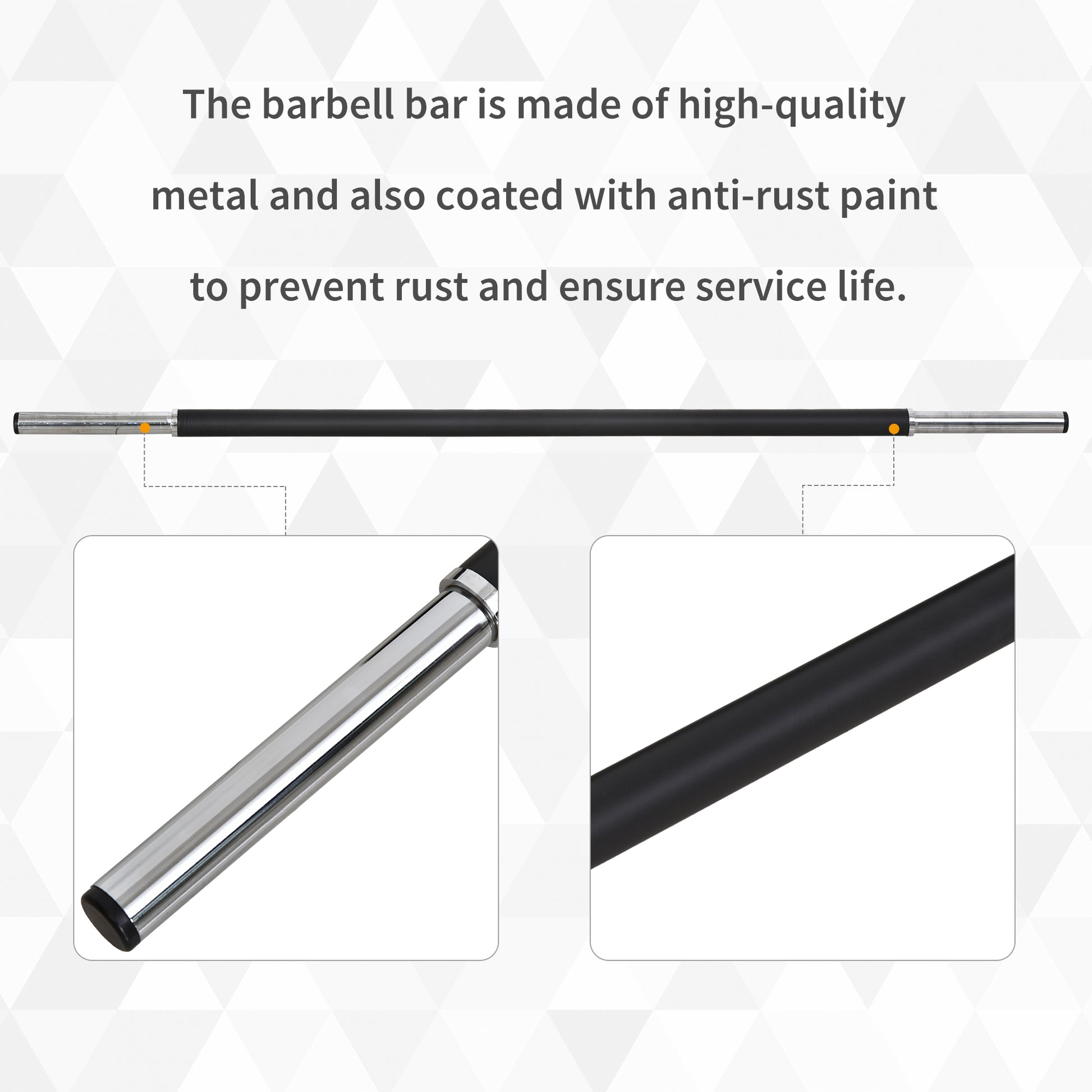 HOMCOM 20KGS Adjustable Barbell Set Plate Bar Clamp Rod Home Gym Sports Area Exercise Ergonomic Black