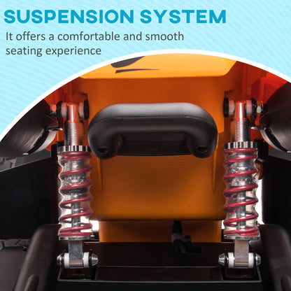 HOMCOM Mclaren Licensed 12V Quad Bike with Slow Start, Music, Headlights, MP3 Slot, Suspension Wheels, for 3-8 Years - Orange