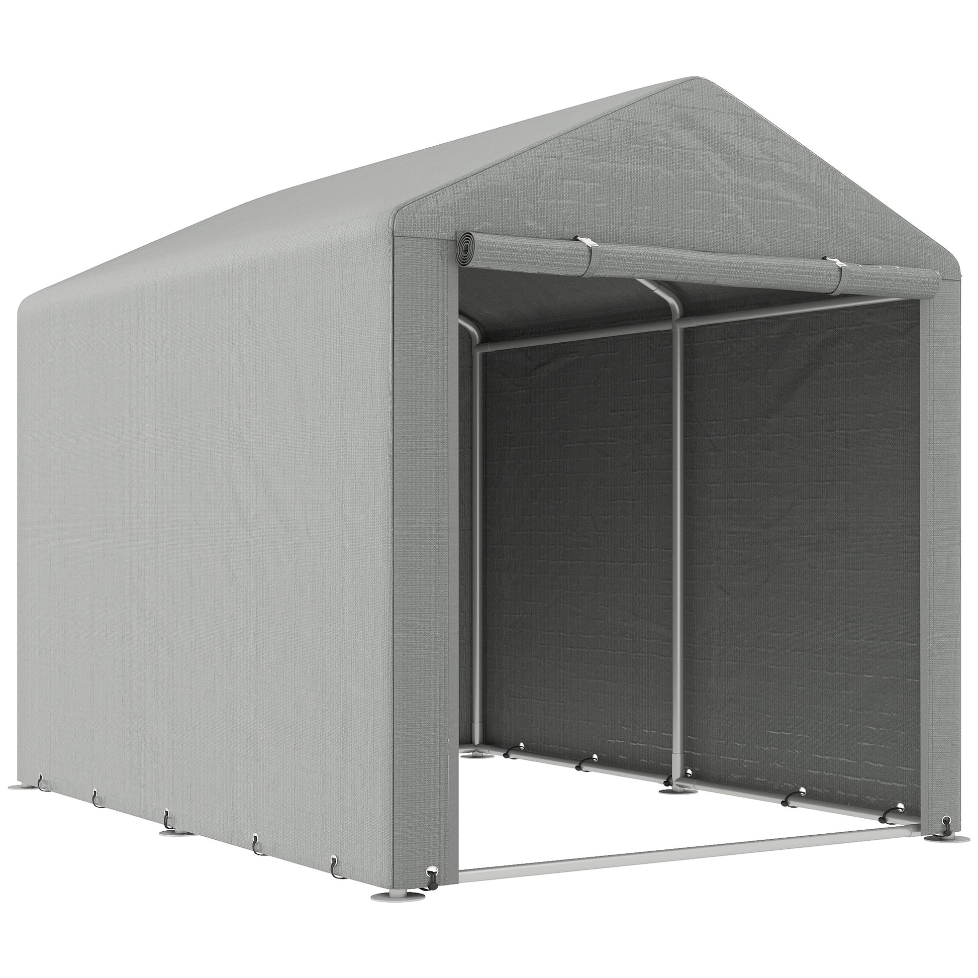 Outsunny 1.6 x 2.2m Garden Storage Shed Tent, with Accessories - Light Grey