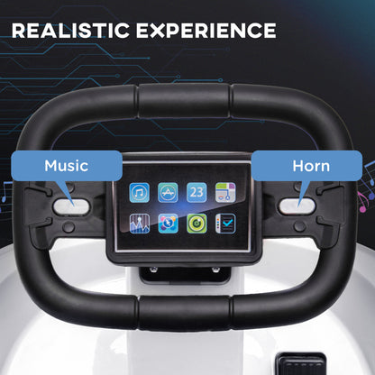 HOMCOM Electric Kids Bumper Car, 6V 360-Degree Rotation Waltzer Car, Battery Powered Ride on Car w/ Music, Horn, Lights for 18-48 Months