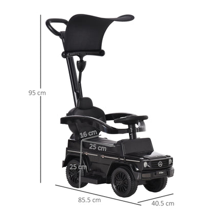 HOMCOM Ride-On Car Push Along Car Mercedes-Benz G350 Sliding Walker Foot to Floor Slider Stroller Toddler w/ Steering Wheel, Black