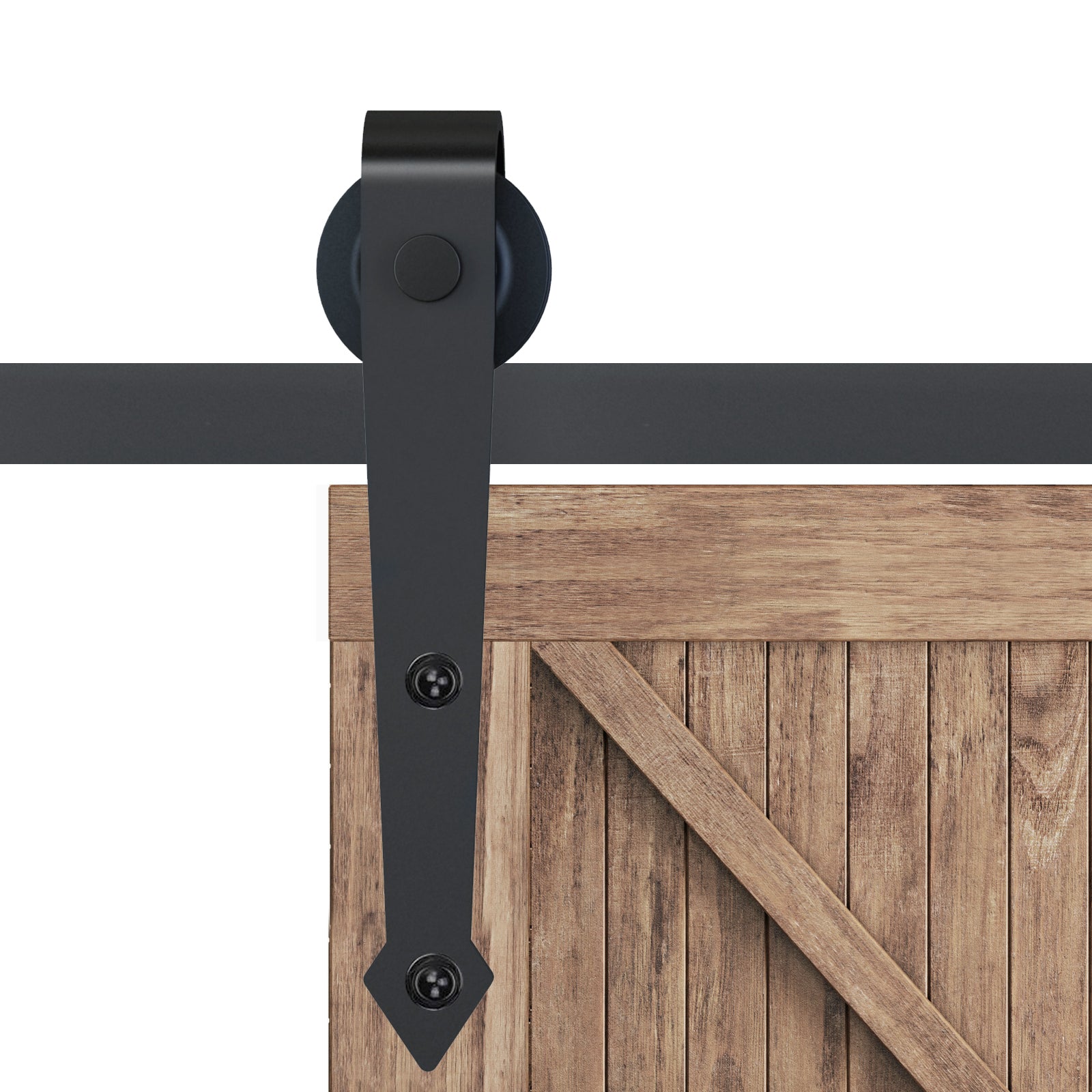 HOMCOM 6.6FT / 2m Carbon Steel Sliding Door Kits Barn Hardware Closet Set Antique Style Track System For Single Wooden Door