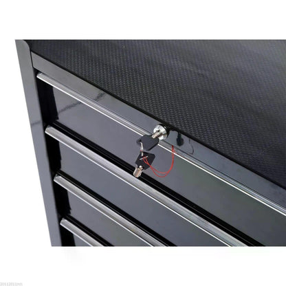 HOMCOM Cold Rolled Steel 5-Drawer Rolling Tool Storage Cabinet Tool Chest Black