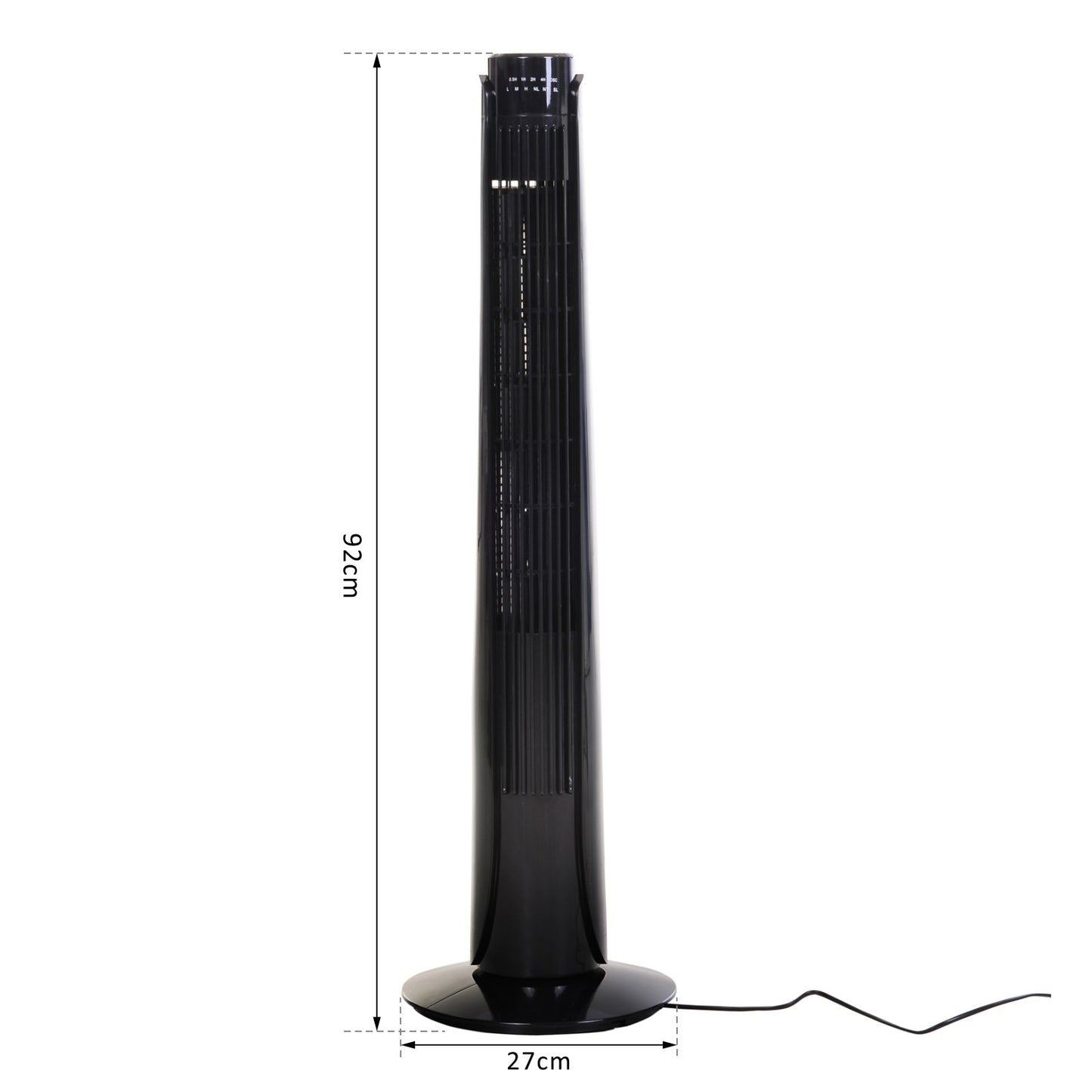 HOMCOM 36" Tower Fan Oscillating 3 Speeds w/ Remote Control Timer Moving Head Quiet Operation Home Office Bedroom Black - 92H cm