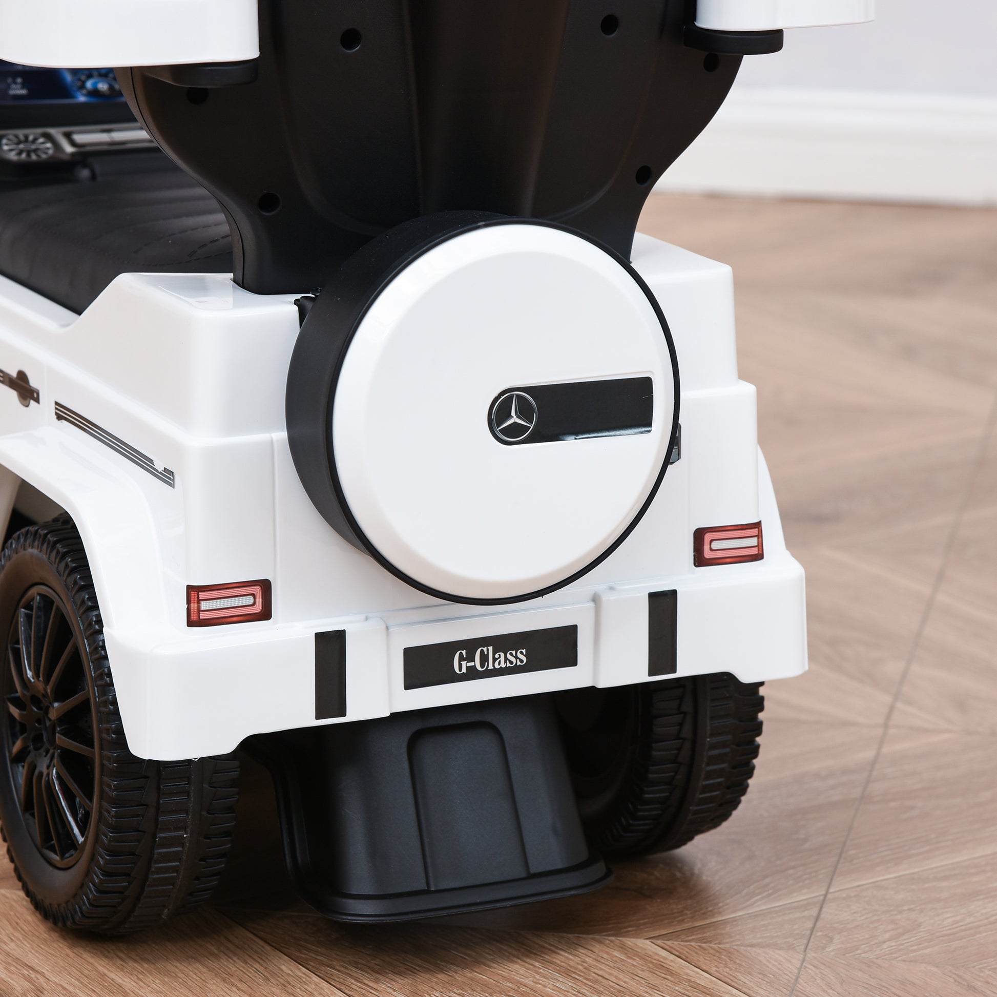 HOMCOM Mercedes-Benz G350 Ride-On Push Along Car Sliding Walker Foot to Floor Slider Stroller Toddler Vehicle with Horn Steering Wheel NO POWER White