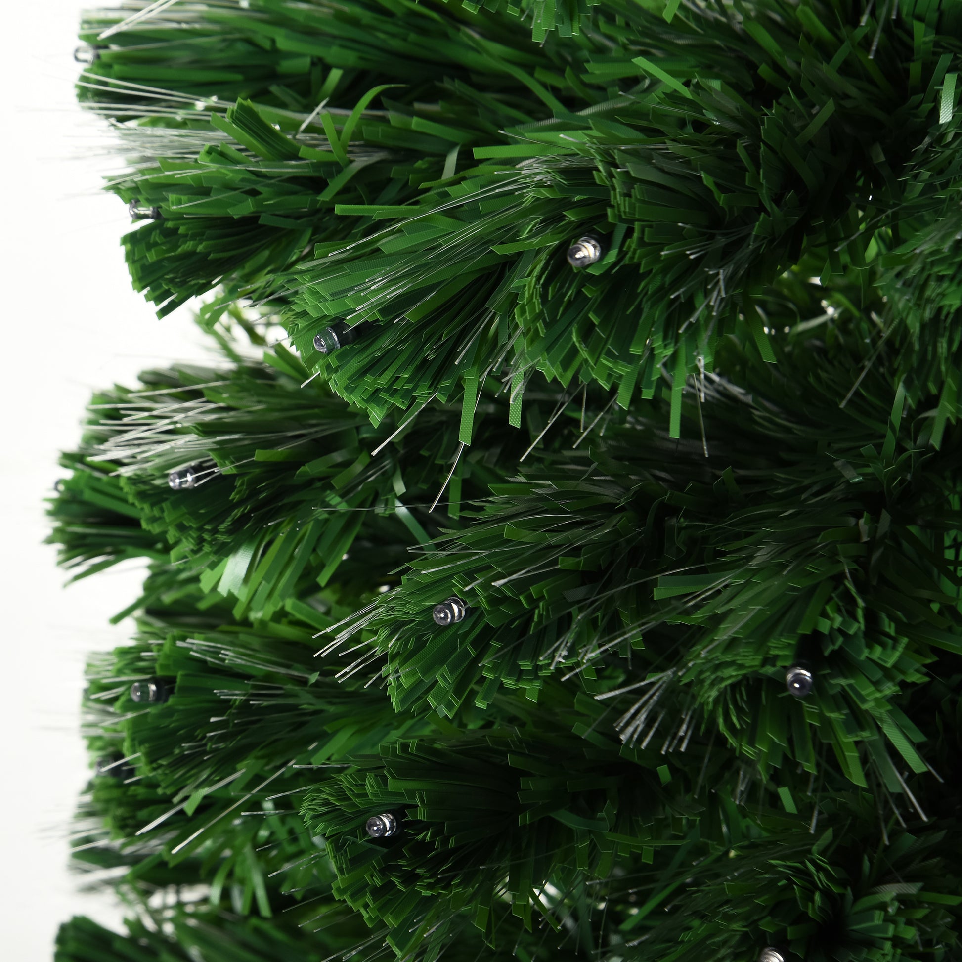 HOMCOM 5ft 150cm Green Fibre Optic Artificial Christmas Tree-Multi