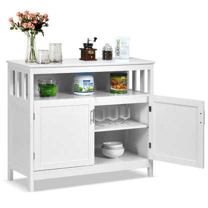 Buffet Sideboard Storage Cabinet with Shelf for Kitchen-White