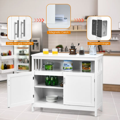 Buffet Sideboard Storage Cabinet with Shelf for Kitchen-White