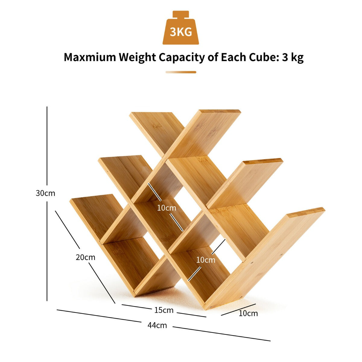 8-Bottle Bamboo Wine Rack with Odorless Painting for Home and Bar