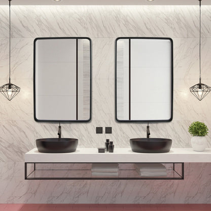 Modern Rectangular Hanging Vanity Wall Mirror for Vertical Horizontal Use-M