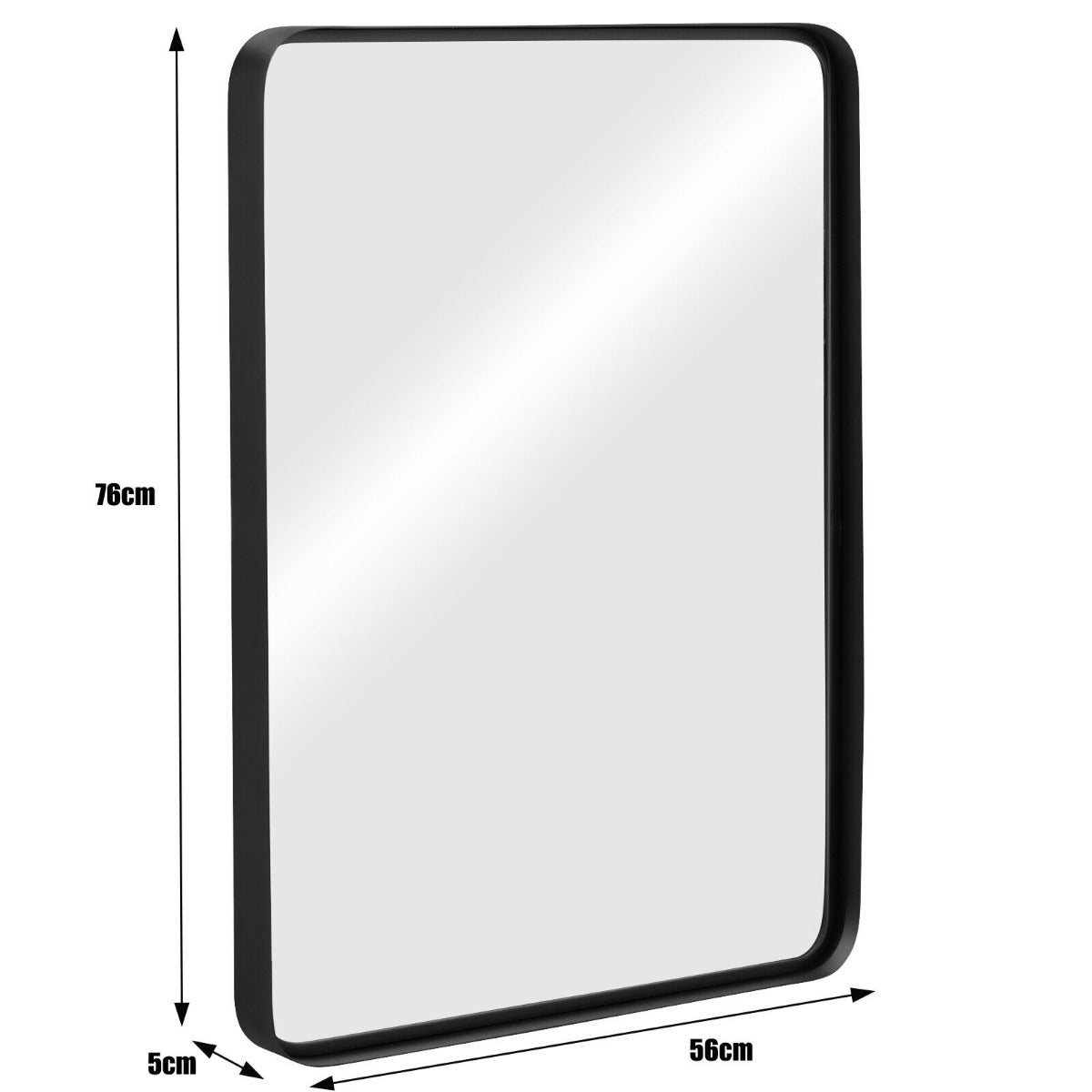 Modern Rectangular Hanging Vanity Wall Mirror for Vertical Horizontal Use-M