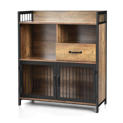 Industrial Freestanding Storage Cabinet with 2 Door Cabinets-1-Tier
