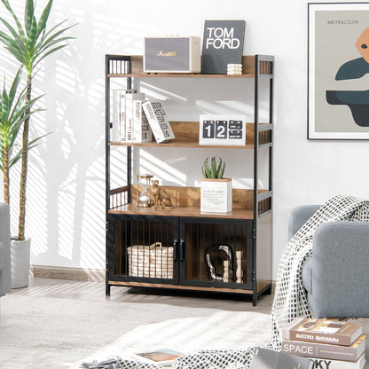 Industrial Freestanding Storage Cabinet with 2 Door Cabinets-3-Tier
