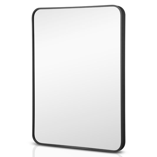 Metal Frame Rectangular Wall Mirror for Bedroom Living Room Entryway-Black