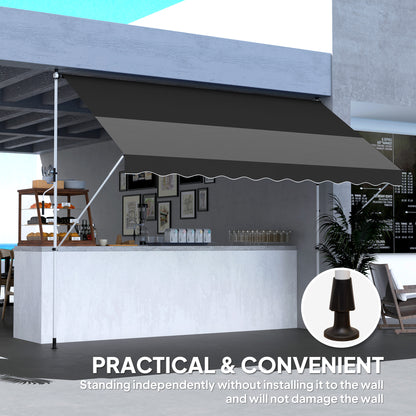 Outsunny 3x1.5m  Adjustable Outdoor Aluminium Frame Awning Black