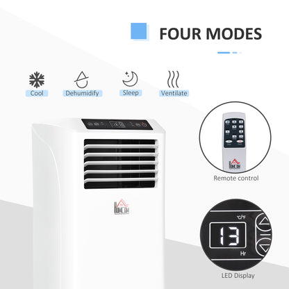 HOMCOM Mobile Air Conditioner with Remote Control, Timer, Cooling Dehumidifying Ventilating, LED Display White - 1080W
