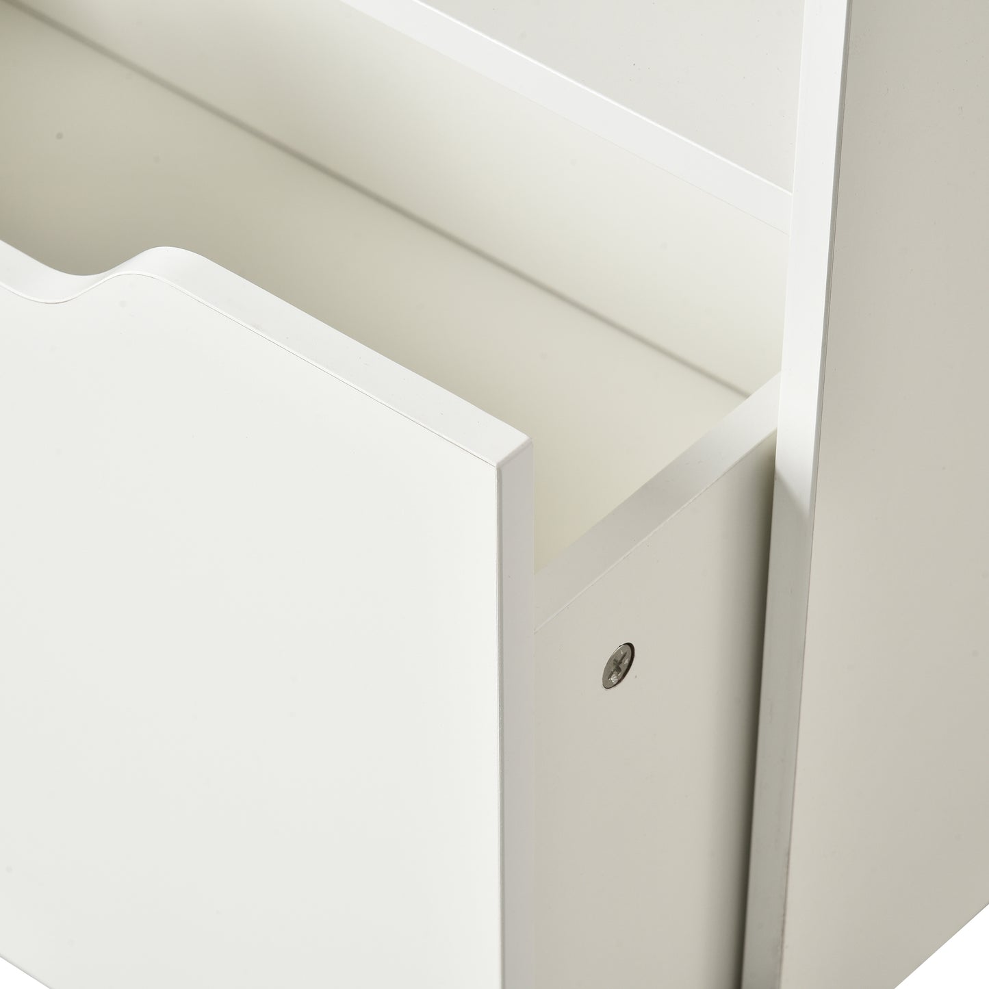 HOMCOM Kids Bookshelf, Toy Organiser, with Storage Drawer, Wheels, White